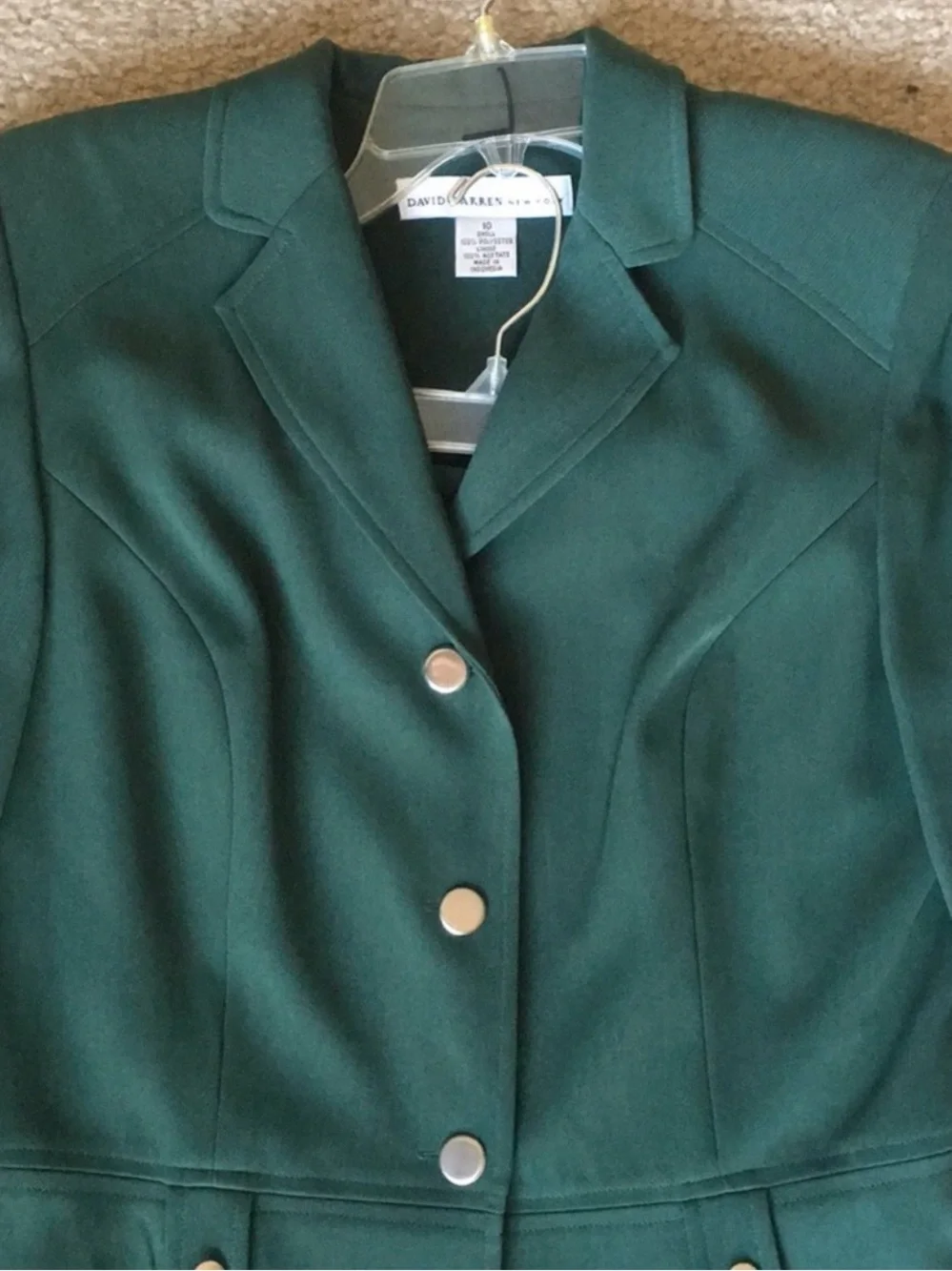 🔴 Women's Dark Green Tailored Skirt Suit - Classic Two-Piece- Size 10